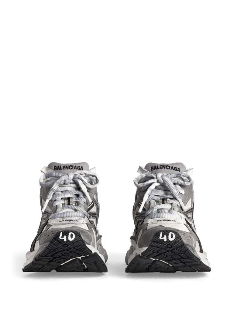 Grey Runner Panelled Sneakers