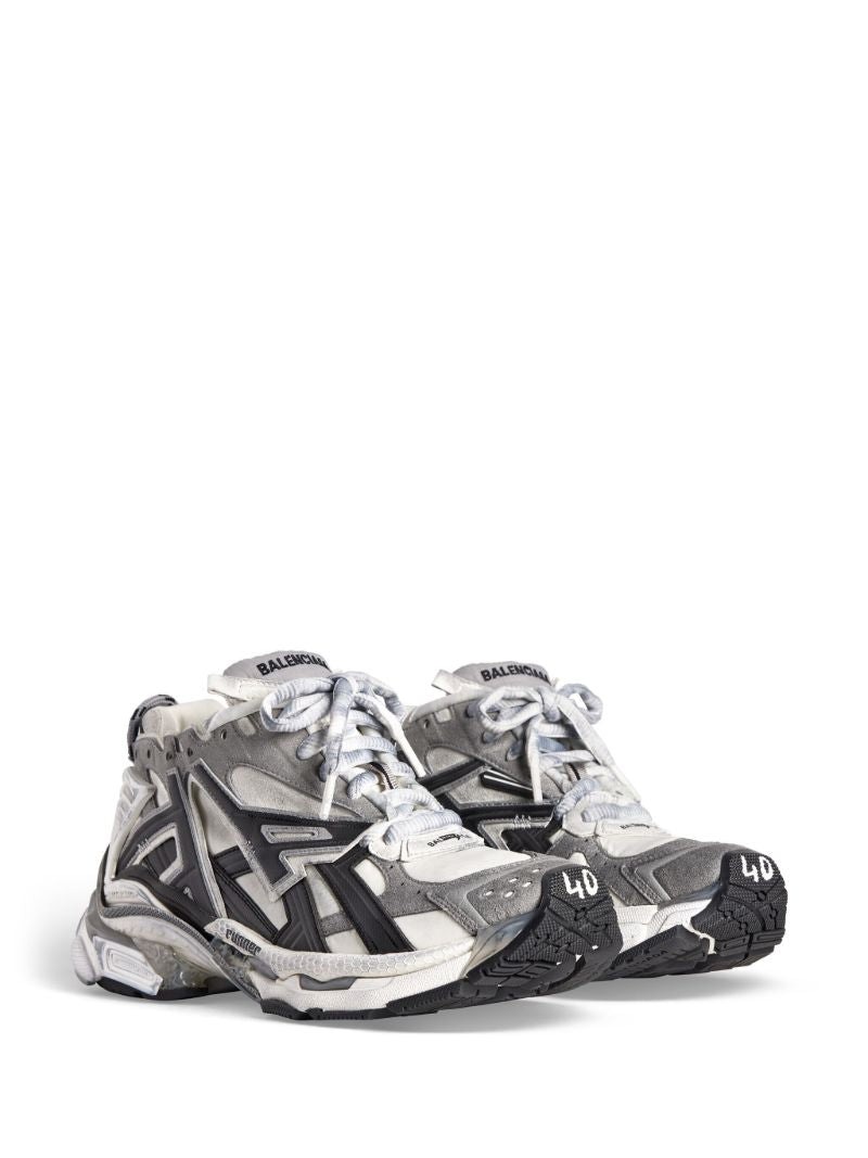 Grey Runner Panelled Sneakers