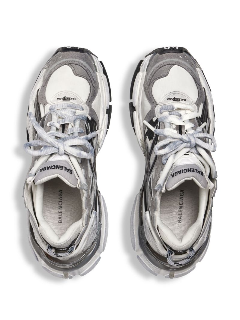 Grey Runner Panelled Sneakers