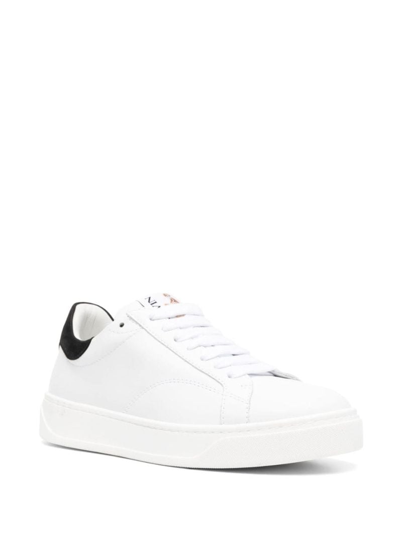 White Logo-patch Leather Sneakers