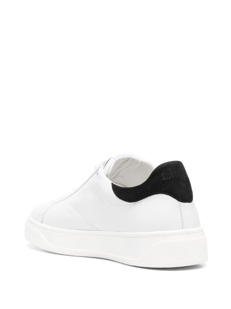 White Logo-patch Leather Sneakers