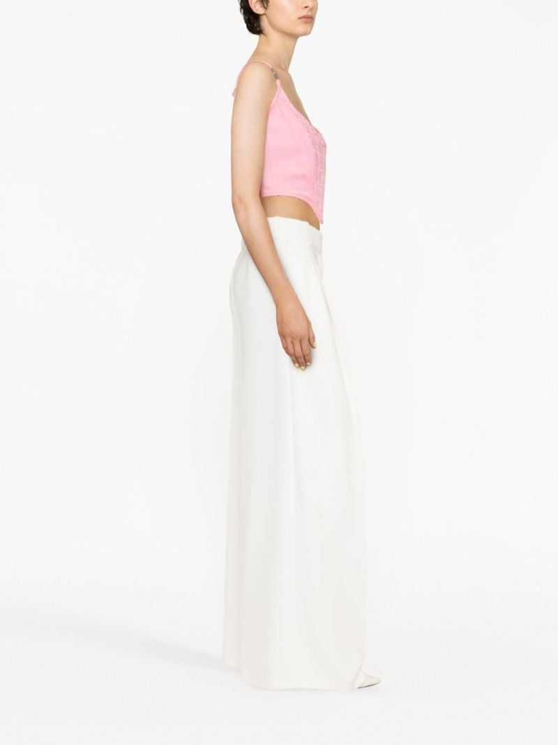 Pink Logo-jacquard Corset Top