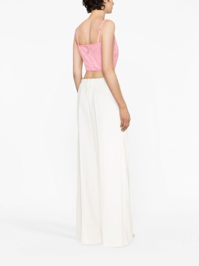 Pink Logo-jacquard Corset Top