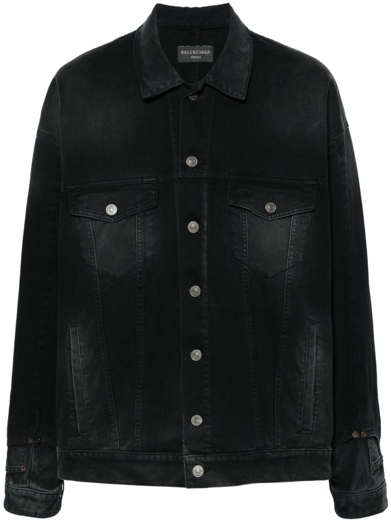 Black Deconstructed Denim Jacket