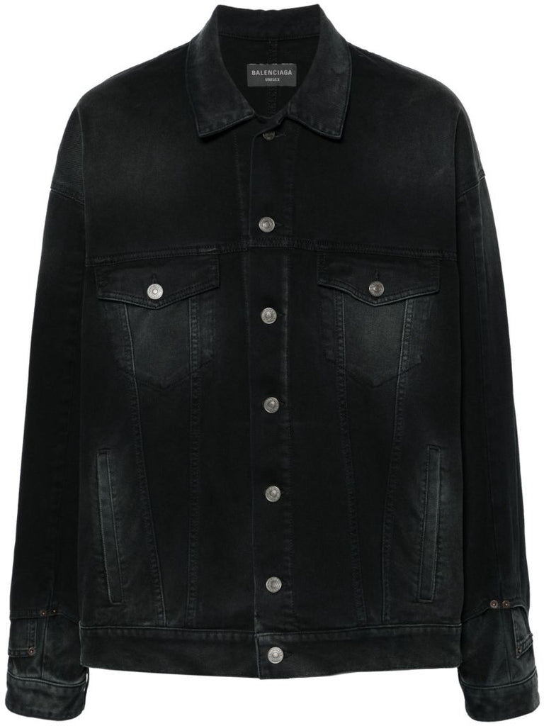 Black Deconstructed Denim Jacket