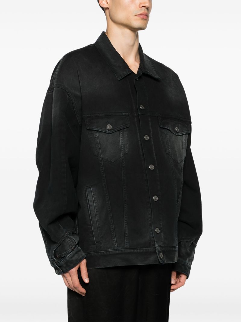 Black Deconstructed Denim Jacket