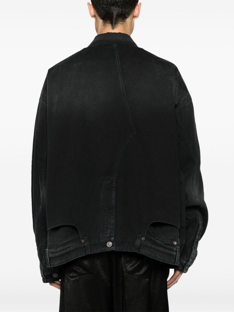 Black Deconstructed Denim Jacket