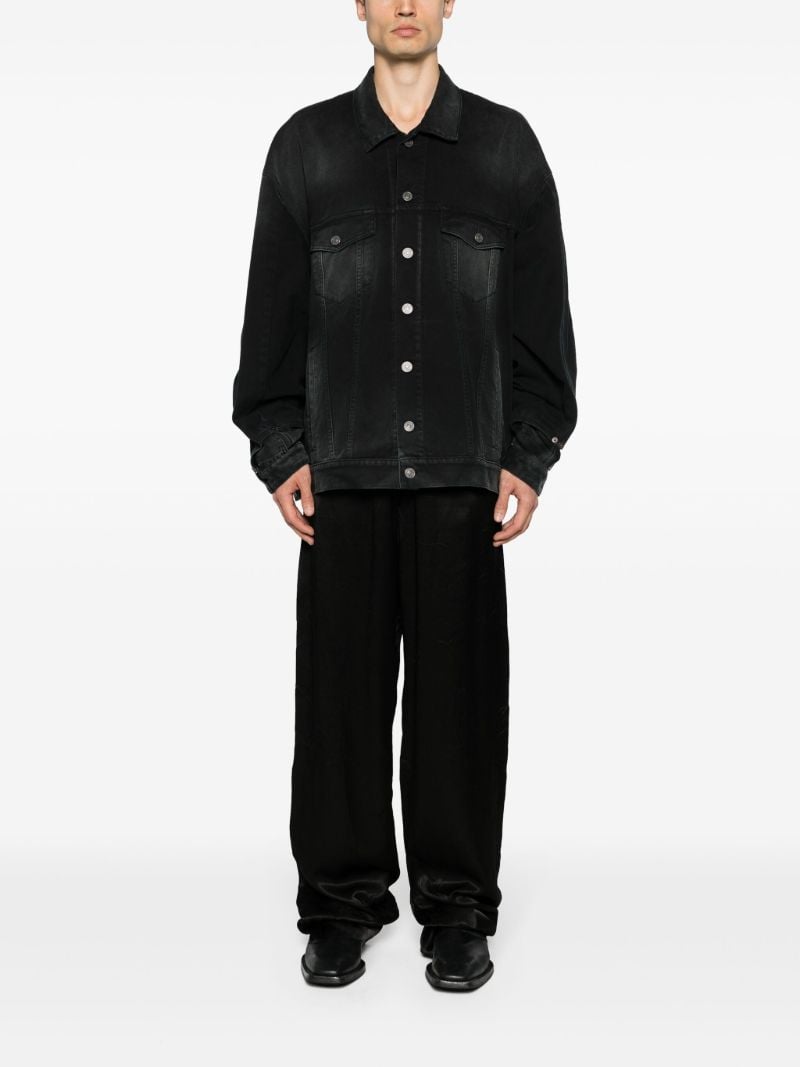 Black Deconstructed Denim Jacket