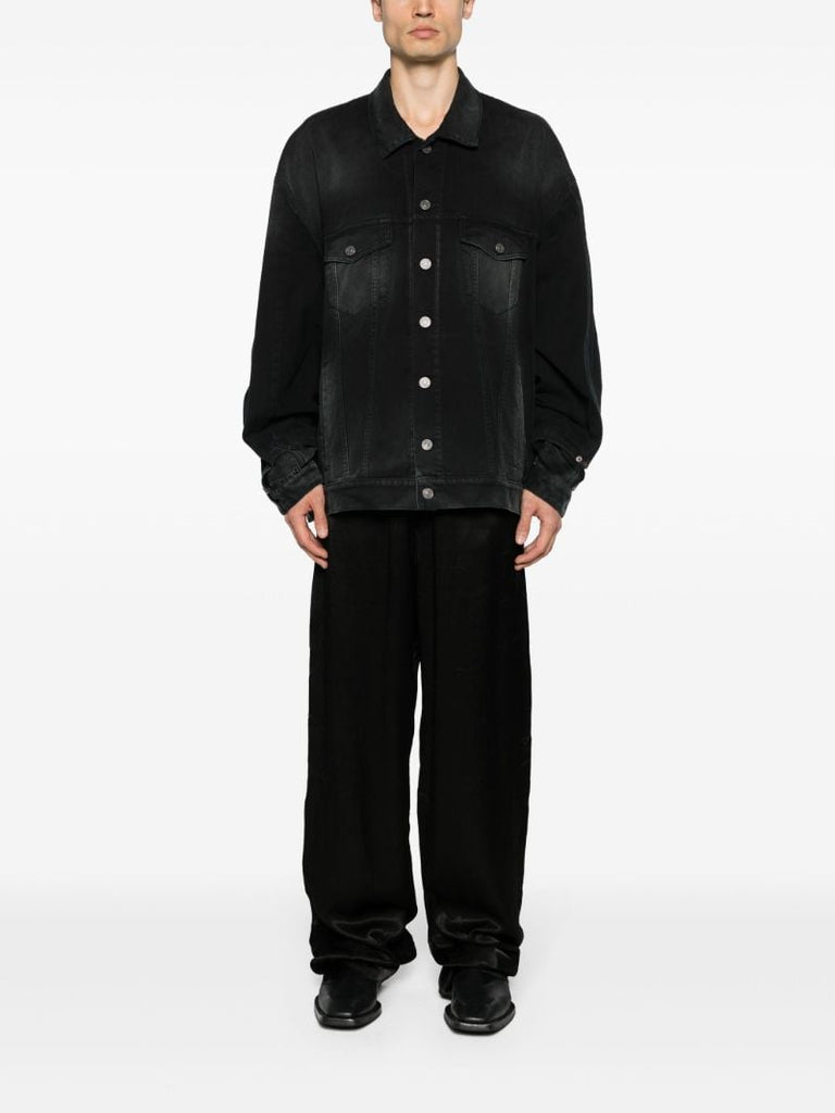 Black Deconstructed Denim Jacket