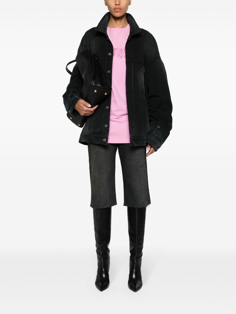 Black Deconstructed Denim Jacket