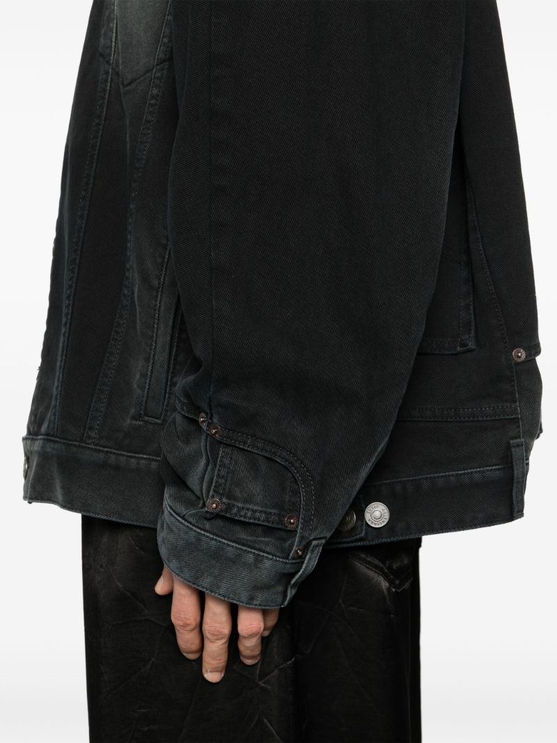 Black Deconstructed Denim Jacket