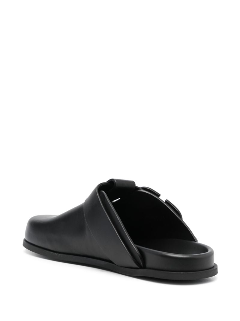 Black Vlogo Signature Leather Slippers
