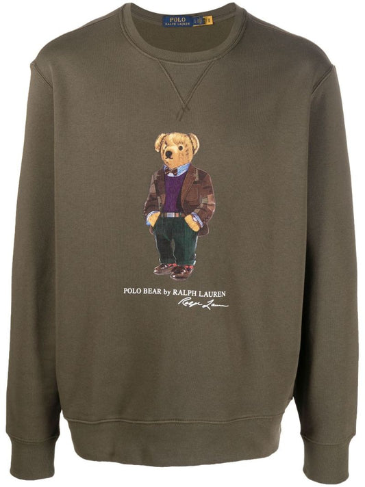 Green Polo Bear Fleece Sweatshirt