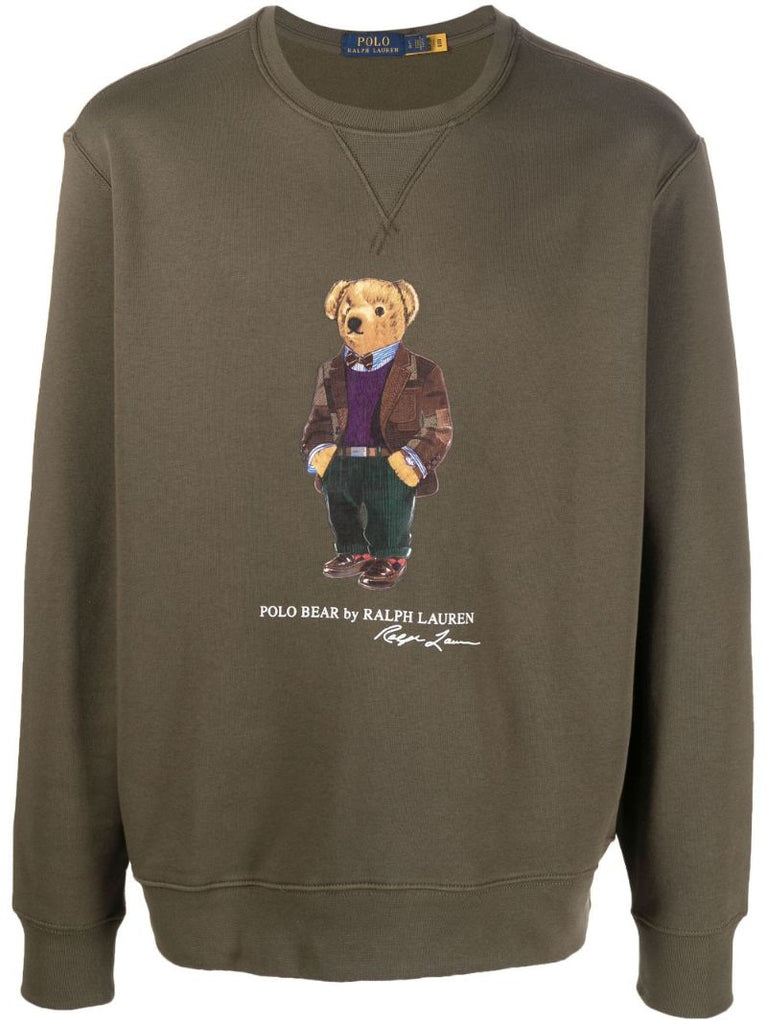 Green Polo Bear Fleece Sweatshirt