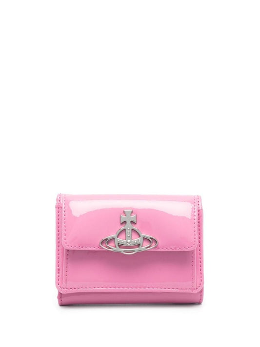 Pink Orb Patent Leather Wallet