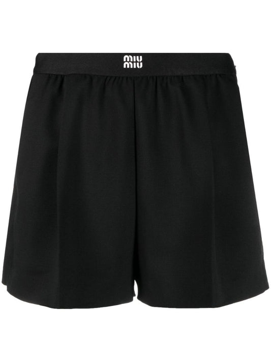 Black Logo-waistband Shorts