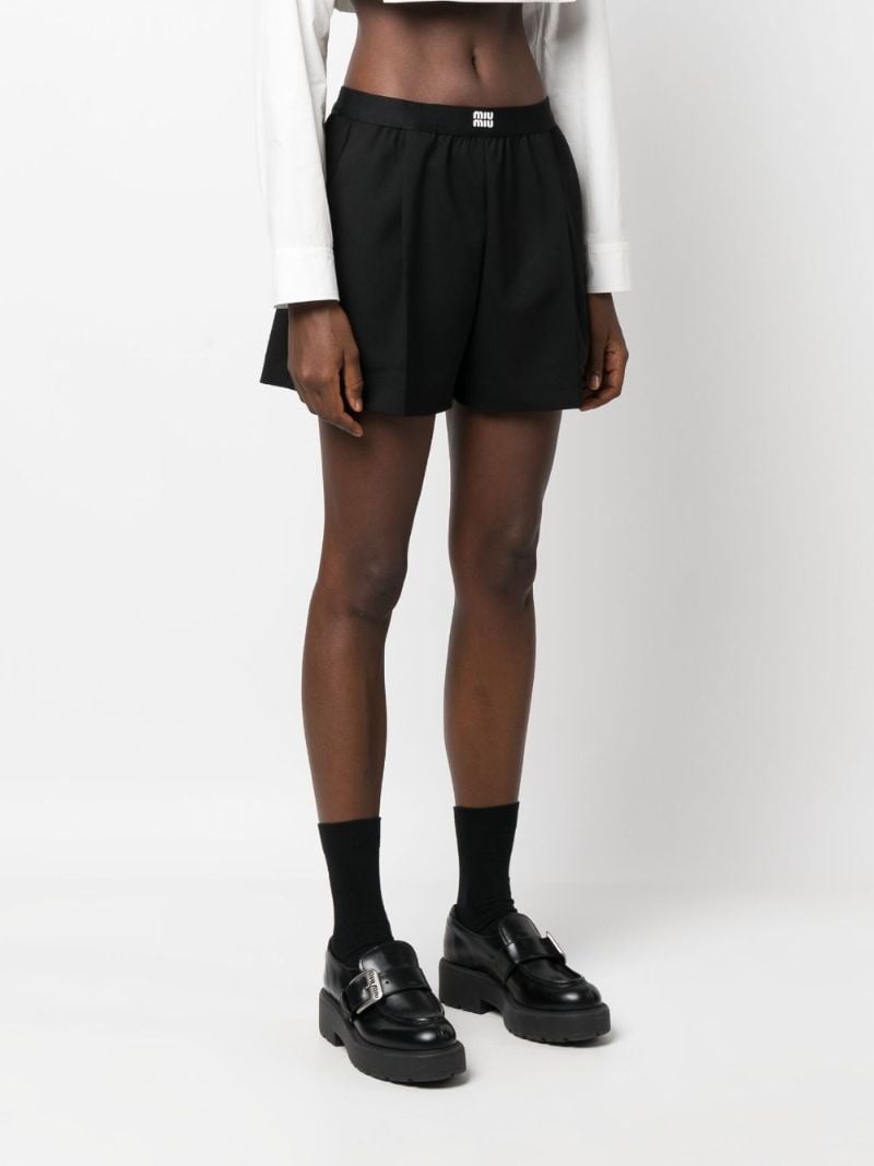 Black Logo-waistband Shorts