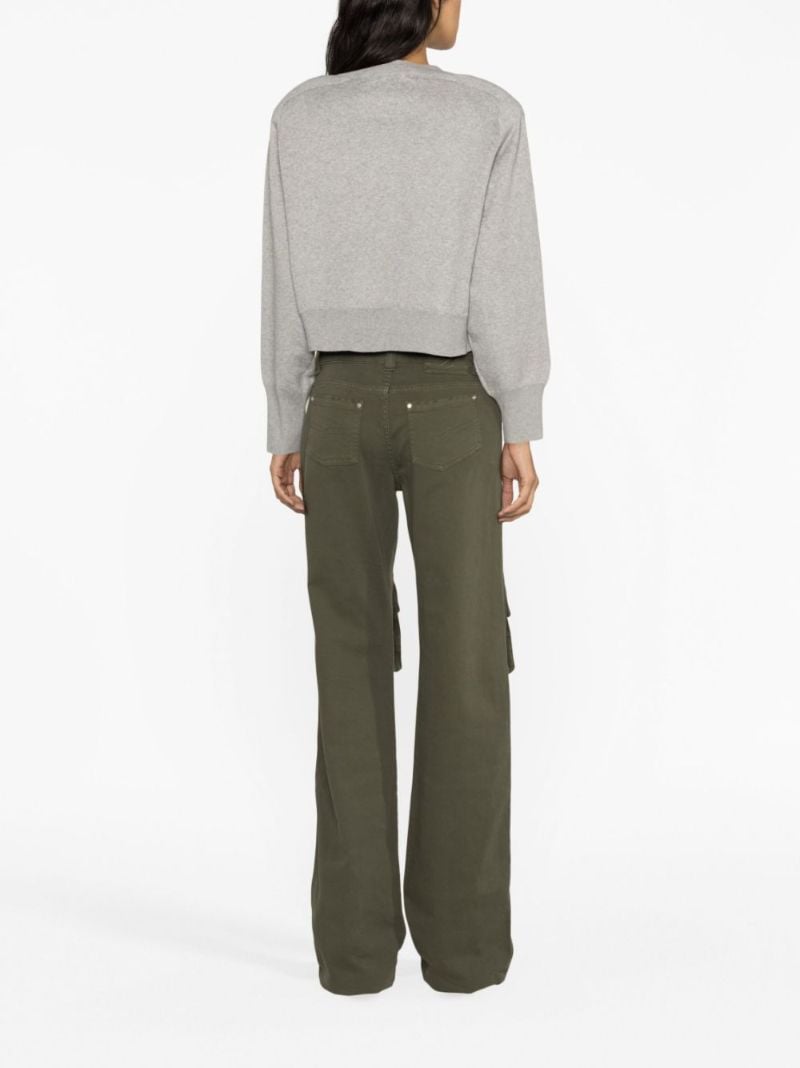 Grey Crystal Logo Cropped Sweater