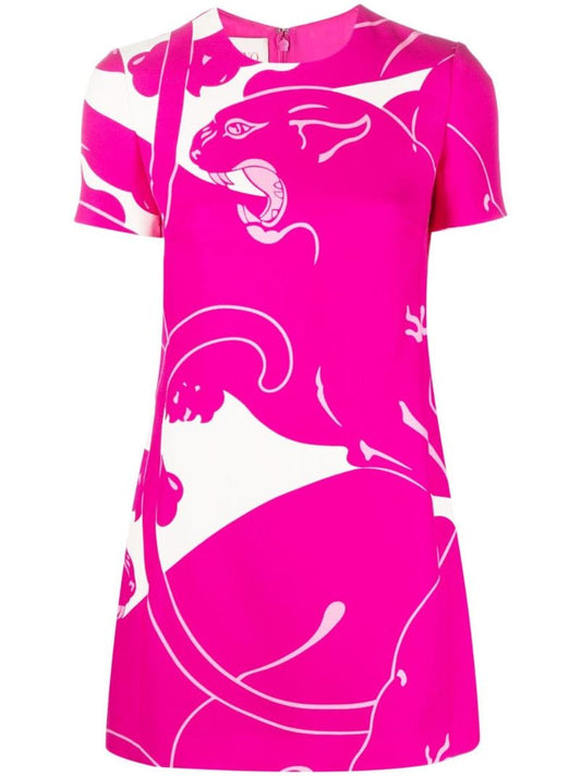 Pink Panther-print Short Sleeve Dress