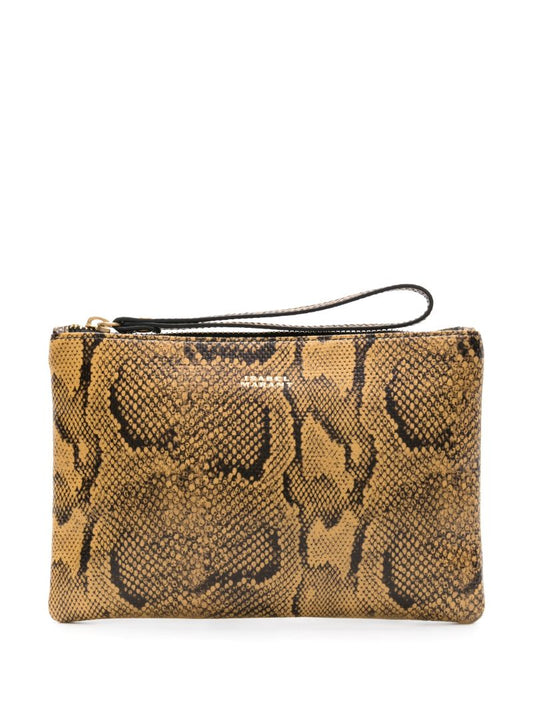 Yellow Mino Leather Clutch Bag
