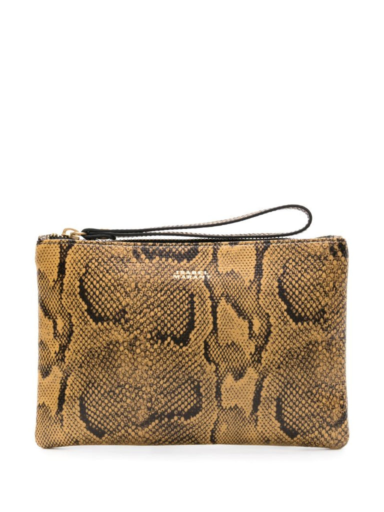Yellow Mino Leather Clutch Bag