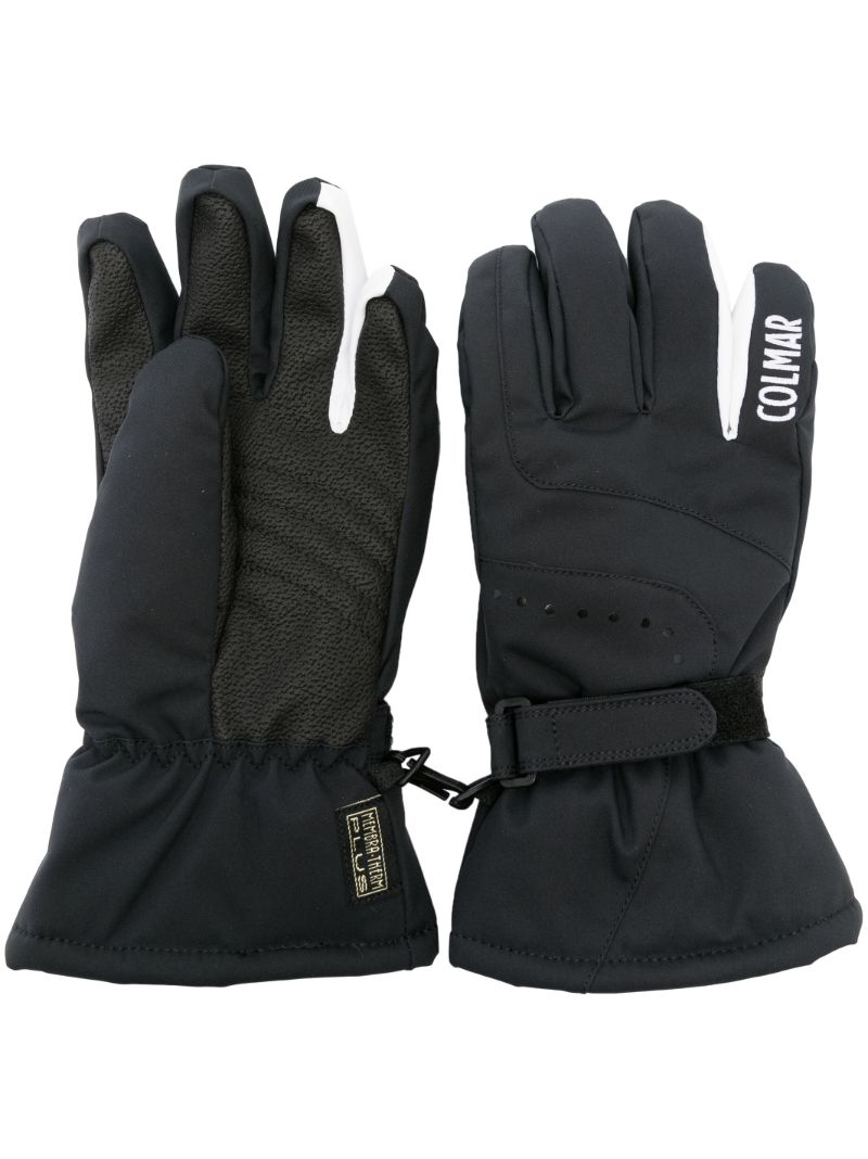 Black Touch Strap Padded Gloves