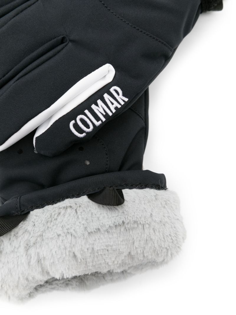 Black Touch Strap Padded Gloves