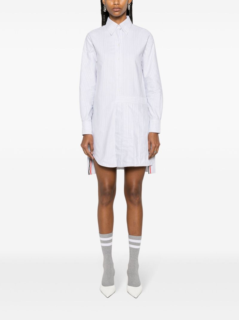 White Striped Cotton Shirtdress
