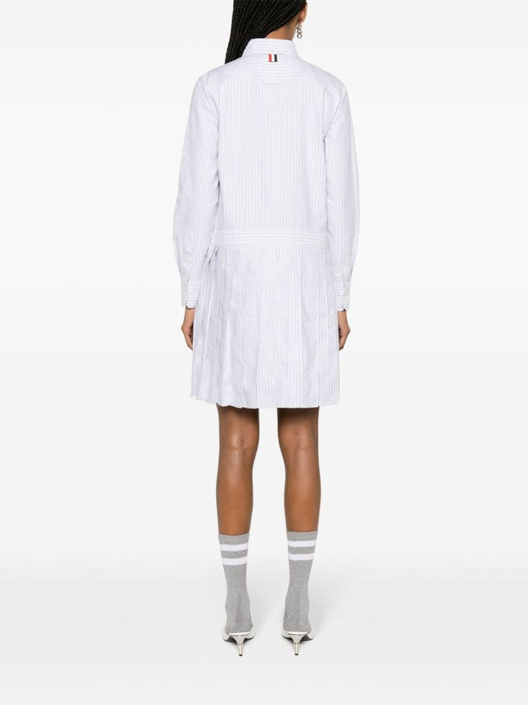 White Striped Cotton Shirtdress