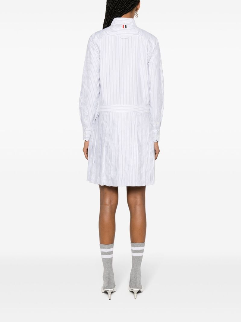 White Striped Cotton Shirtdress