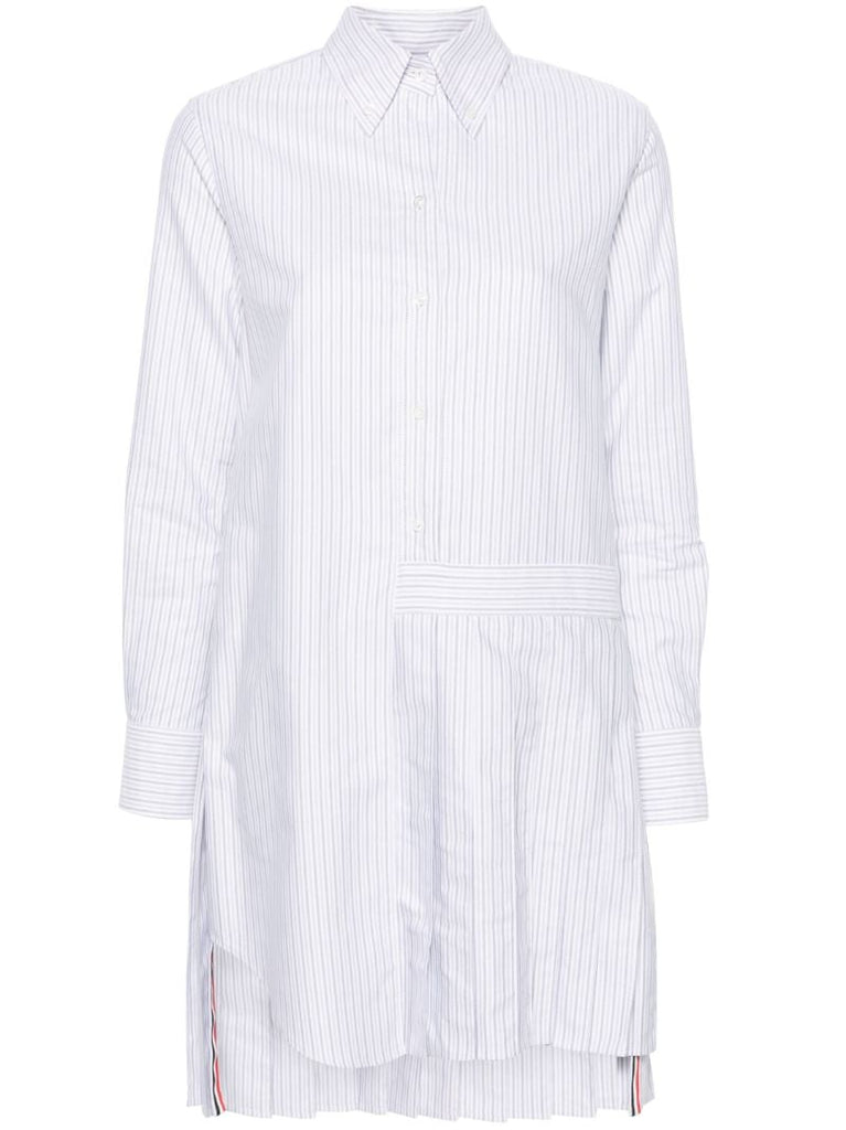 White Striped Cotton Shirtdress