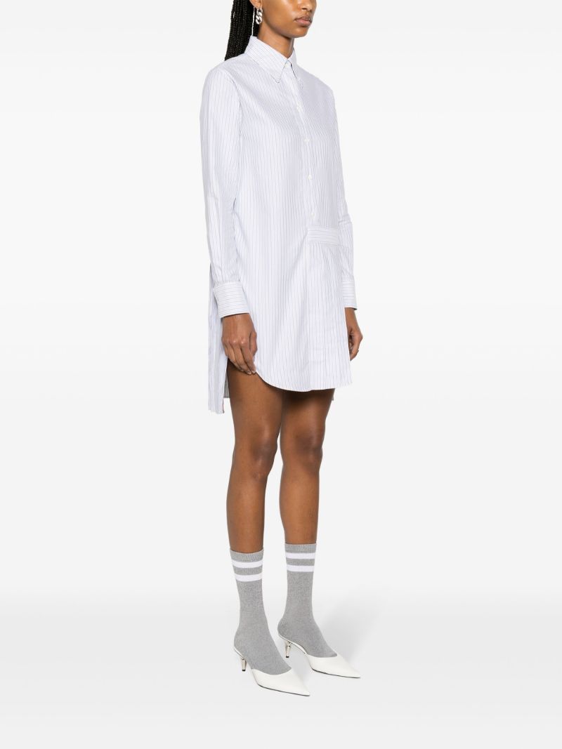 White Striped Cotton Shirtdress