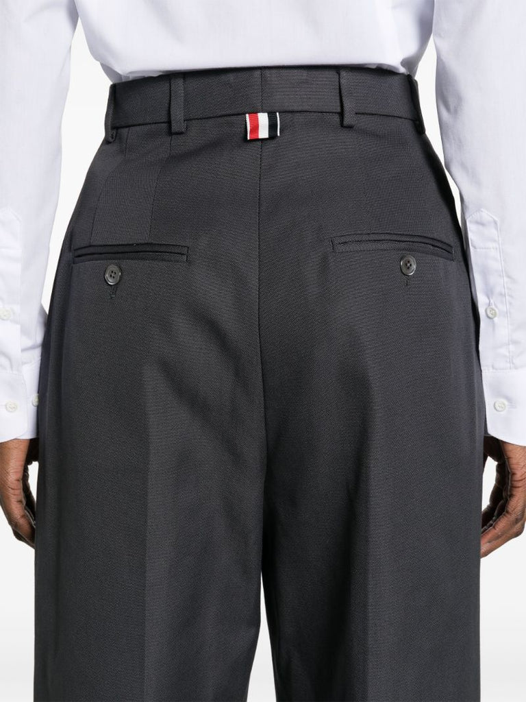Grey High-waisted Cropped Trousers