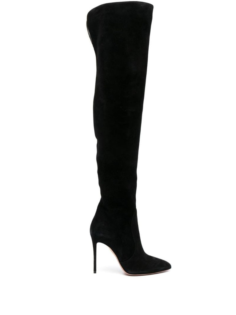 Black Liaison 105 Suede Thigh-high Boots