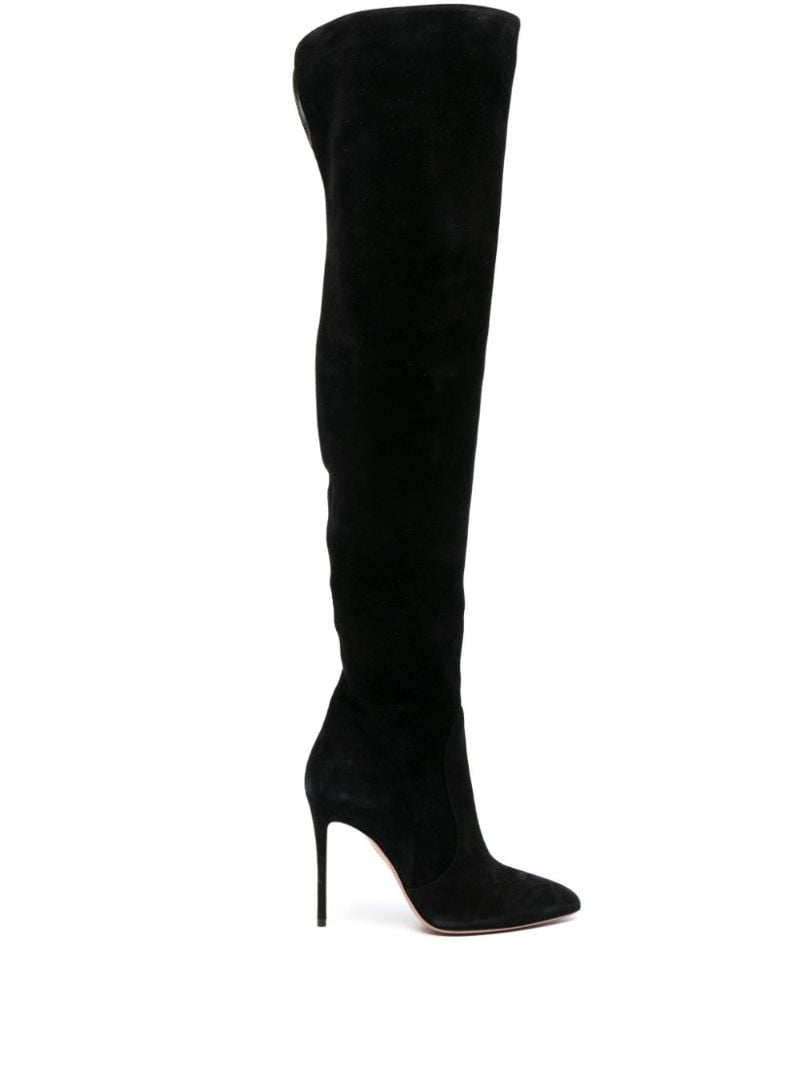 Black Liaison 105 Suede Thigh-high Boots
