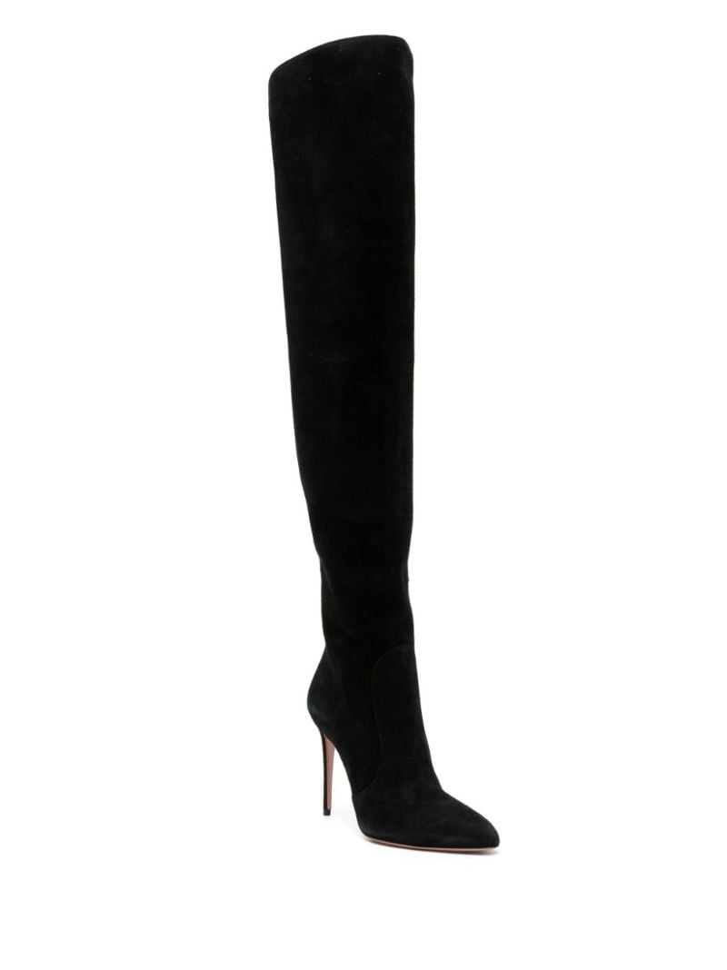 Black Liaison 105 Suede Thigh-high Boots