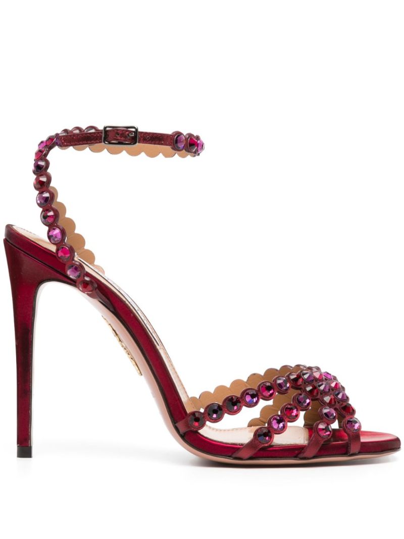 Red Tequila 105 Crystal Leather Sandals
