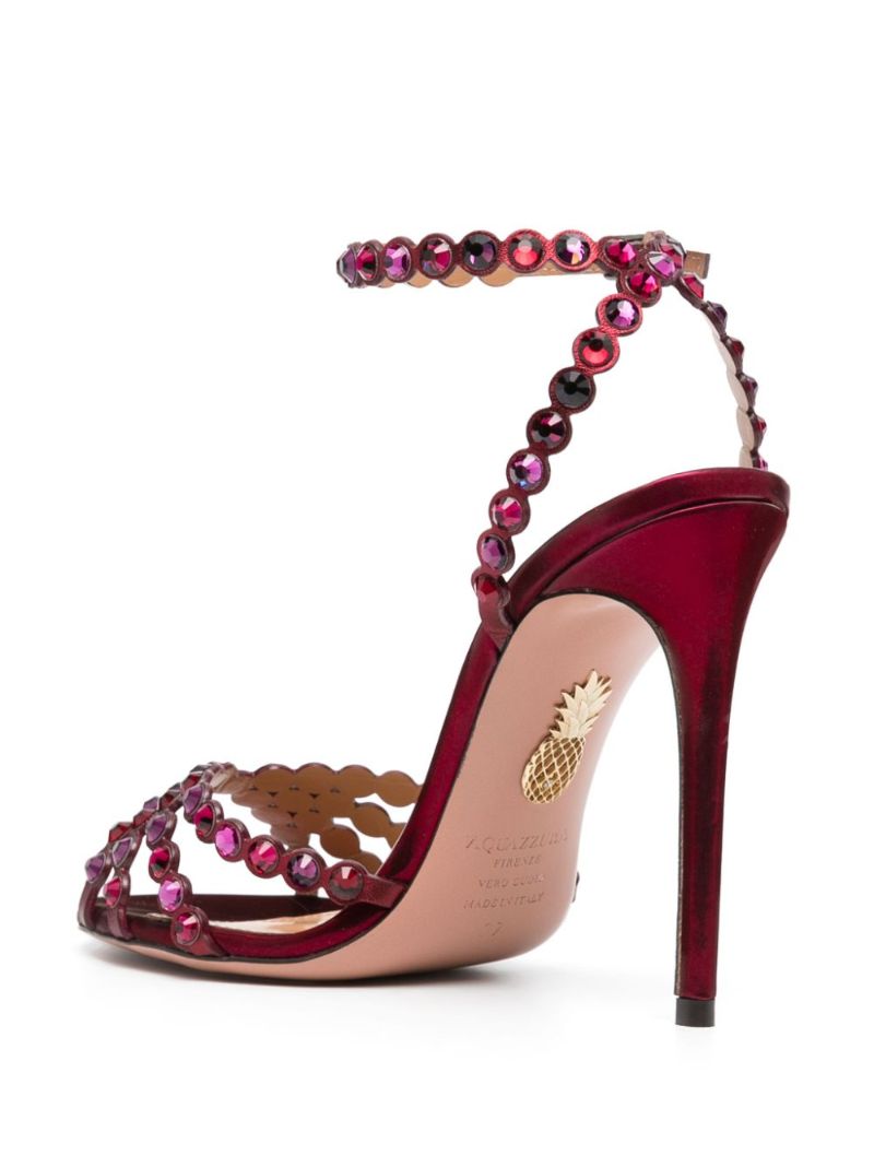 Red Tequila 105 Crystal Leather Sandals