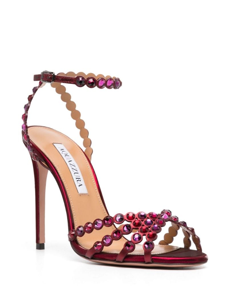 Red Tequila 105 Crystal Leather Sandals