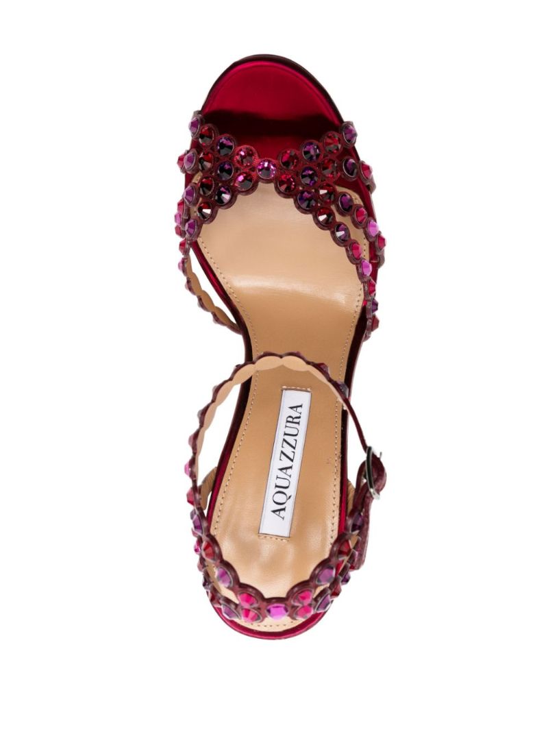 Red Tequila 105 Crystal Leather Sandals