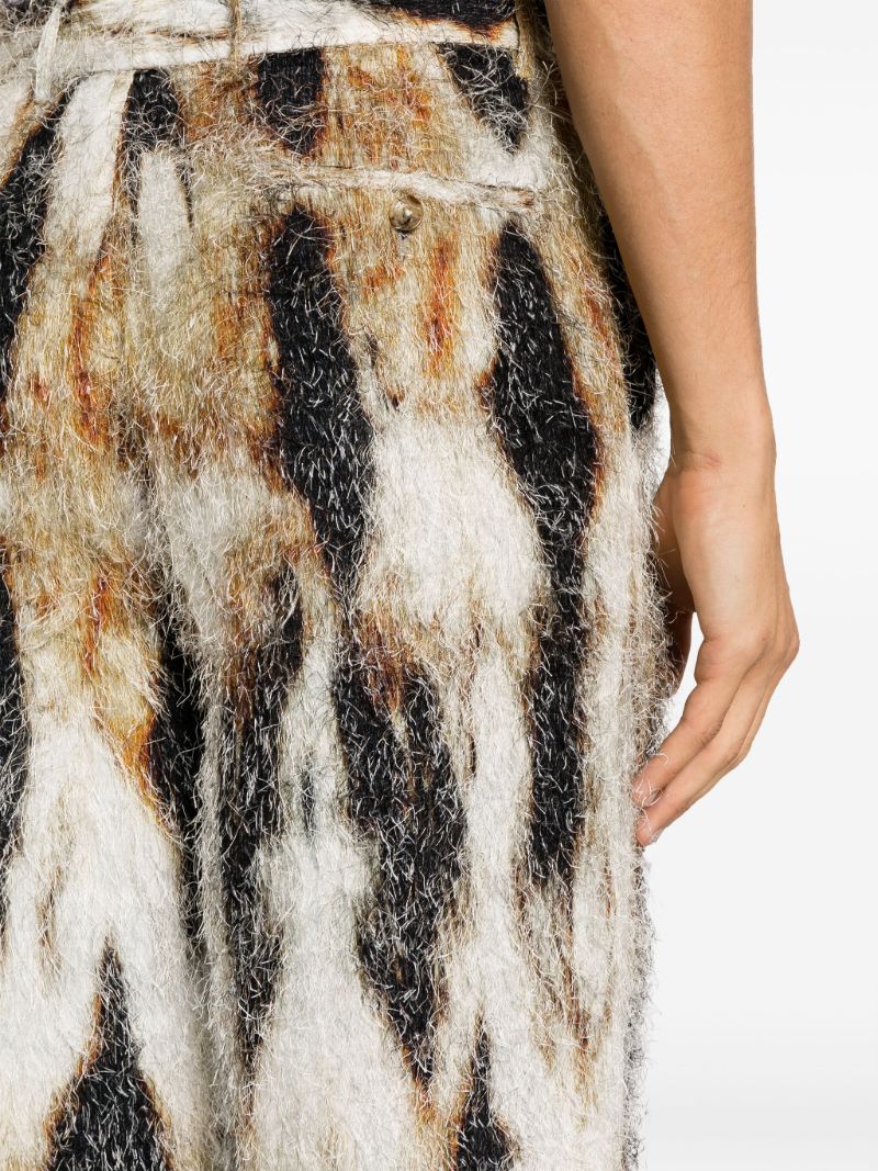 Multicolour Eyelash Wide-leg Trousers