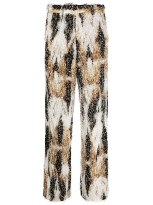 Multicolour Eyelash Wide-leg Trousers