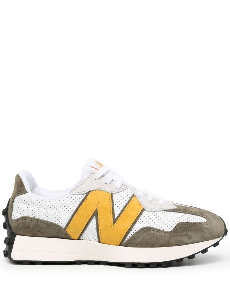 Green 327 Panelled Low Top Sneakers