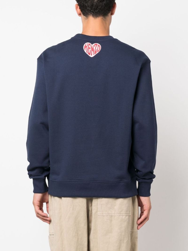 Blue Heart Logo-print Cotton Sweatshirt