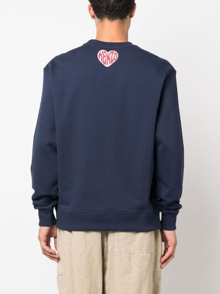 Blue Heart Logo-print Cotton Sweatshirt