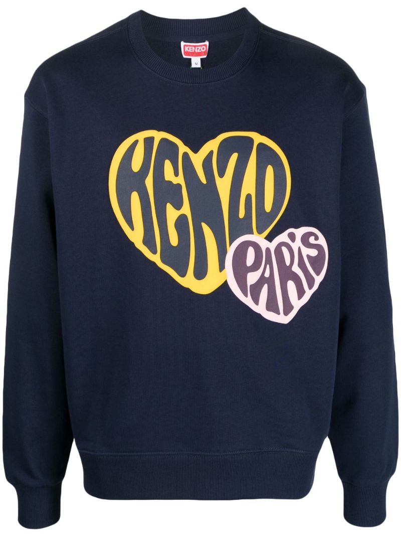 Blue Heart Logo-print Cotton Sweatshirt