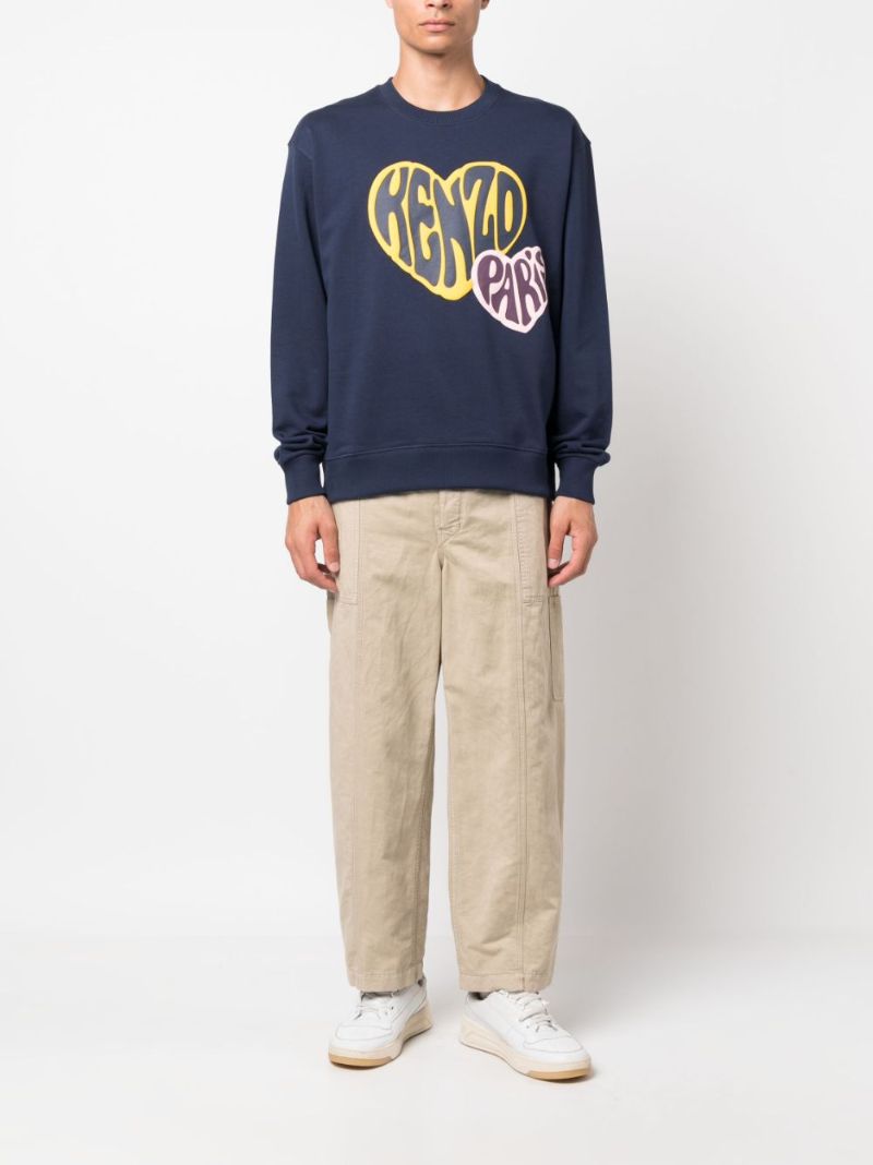 Blue Heart Logo-print Cotton Sweatshirt