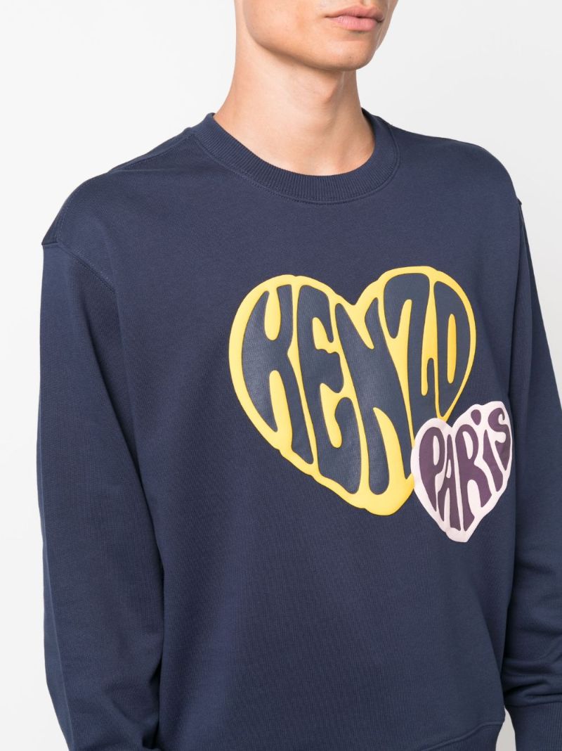Blue Heart Logo-print Cotton Sweatshirt