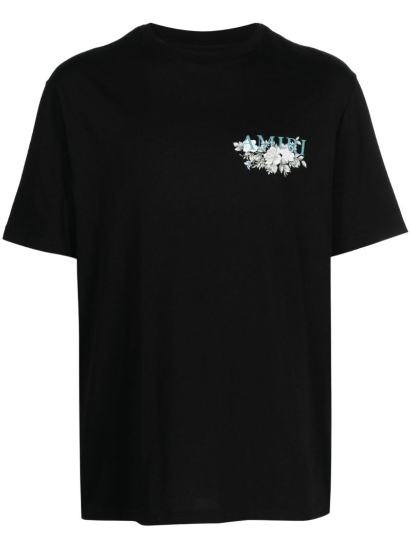 Black Logo Print Cotton T-shirt