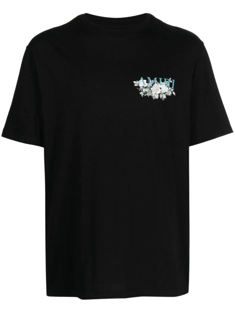Black Logo Print Cotton T-shirt